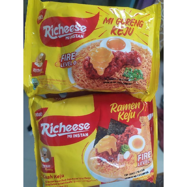 READY MIE INSTAN RICHEESE FIRE PEDAS GORENG/KUAH RAMEN SPICY KEJU MI NABATI RICHEESE FACTORY VIRAL O