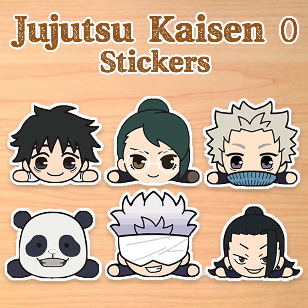 

6pcs Jujutsu Kaisen 0 Sticker Stiker Waterproof Anti Air JJK Zero Chibi Stickers Anime Gojo Panda Maki Inumaki Geto Yuta