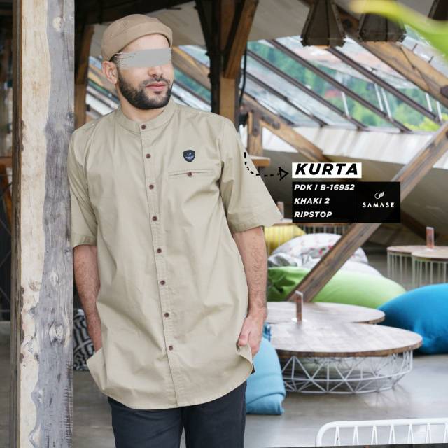 Baju Samase Kurta B 169 Khaki 2 - Ripstop