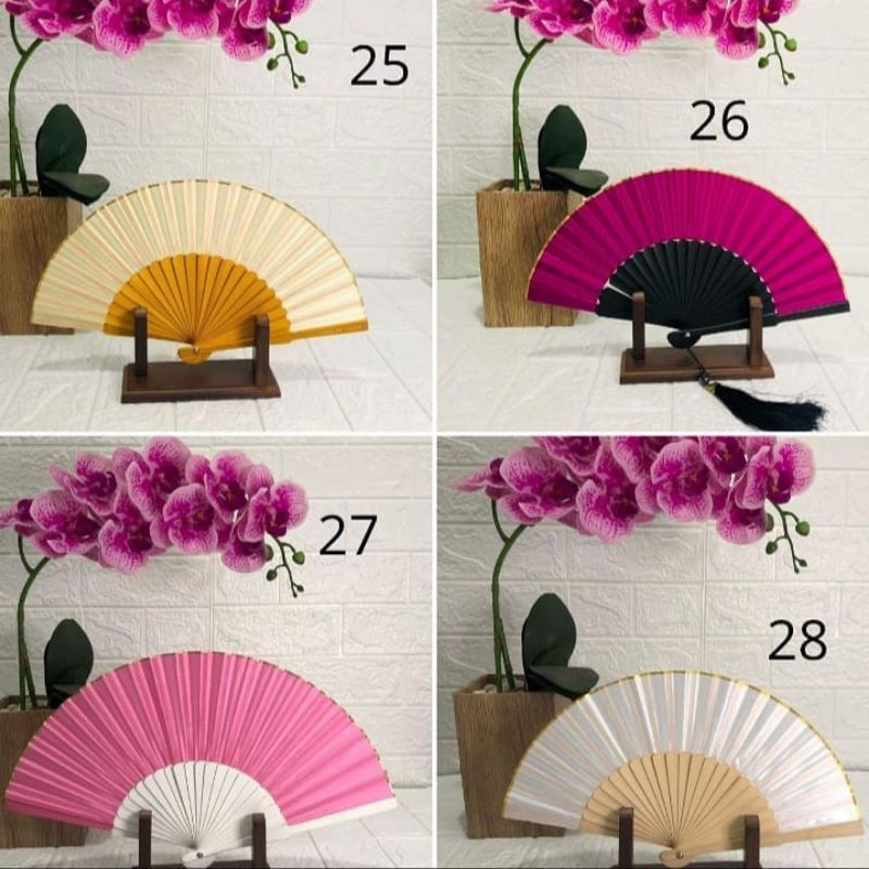 Kipas Tangan/Kipas kain/Kipas tangan lipat/Kipas Srikandi(Bisa ukir nama kamu di tangkai kipas)