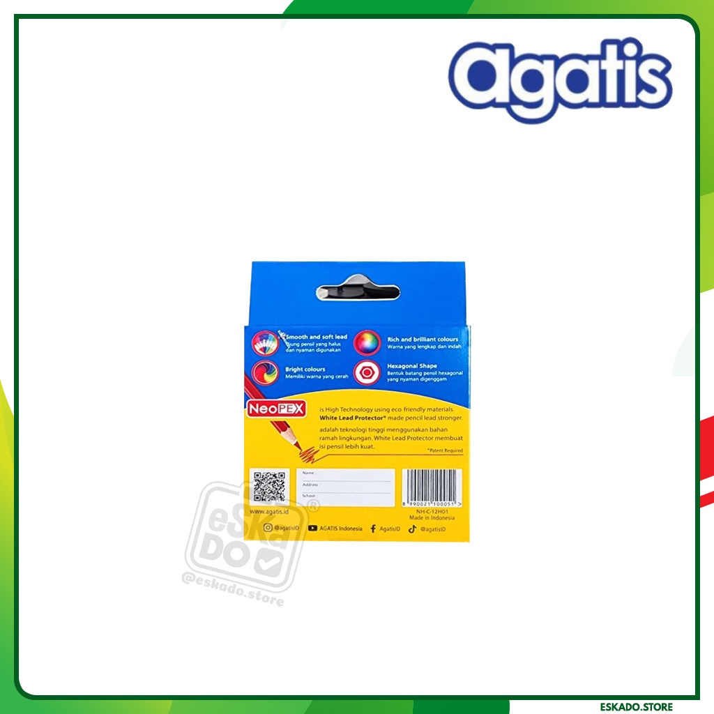 Pensil Gambar AGATIS Neopex Hexagonal 12 Warna Pendek Colour Pencils