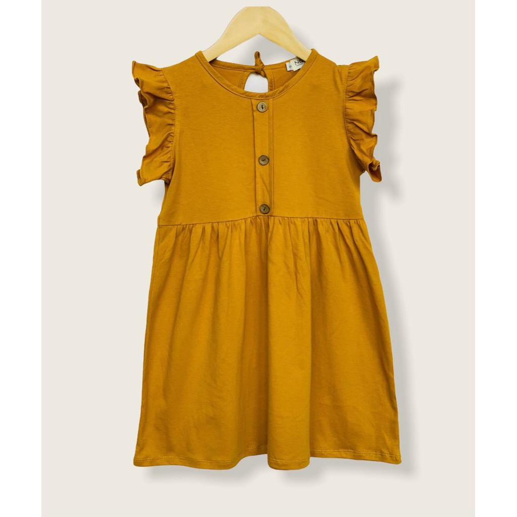 Dress Anak Lily Warna Mustard Dress Anak Murah Neeca Kiddos Size 1-5 Tahun