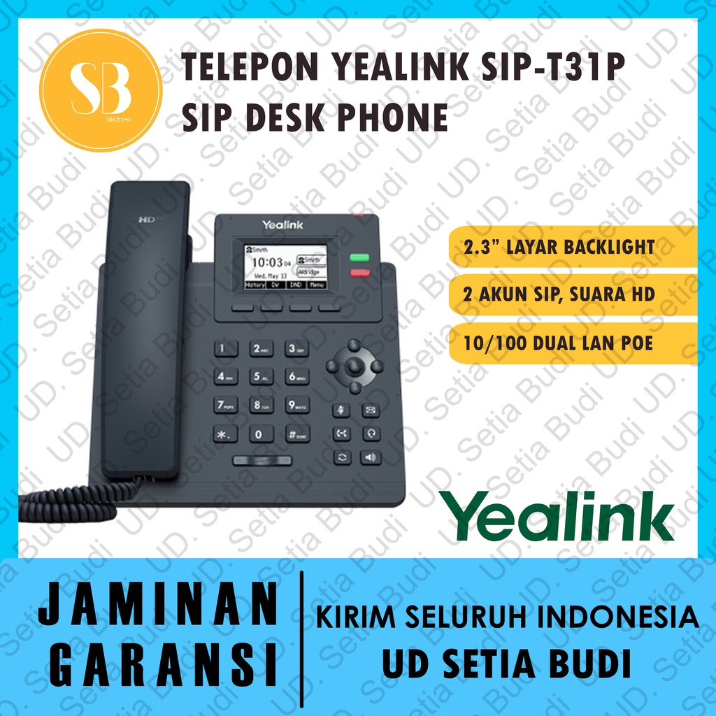 Telepon SIP Yealink SIP-T31P (2 Sip) T 31 P