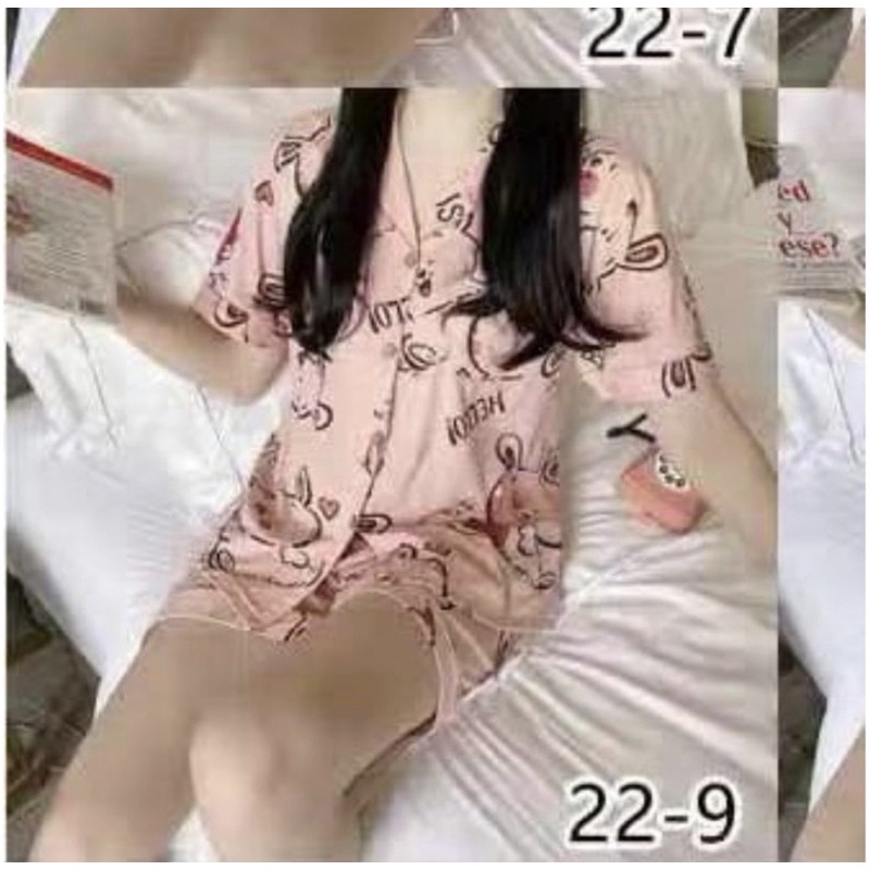 BAJU TIDUR HOTPANTS SPANDEX IMPORT MOTIF KRAH KANCING SIZE M-2XL NEW COLLECTION PIYAMA REMAJA ABG