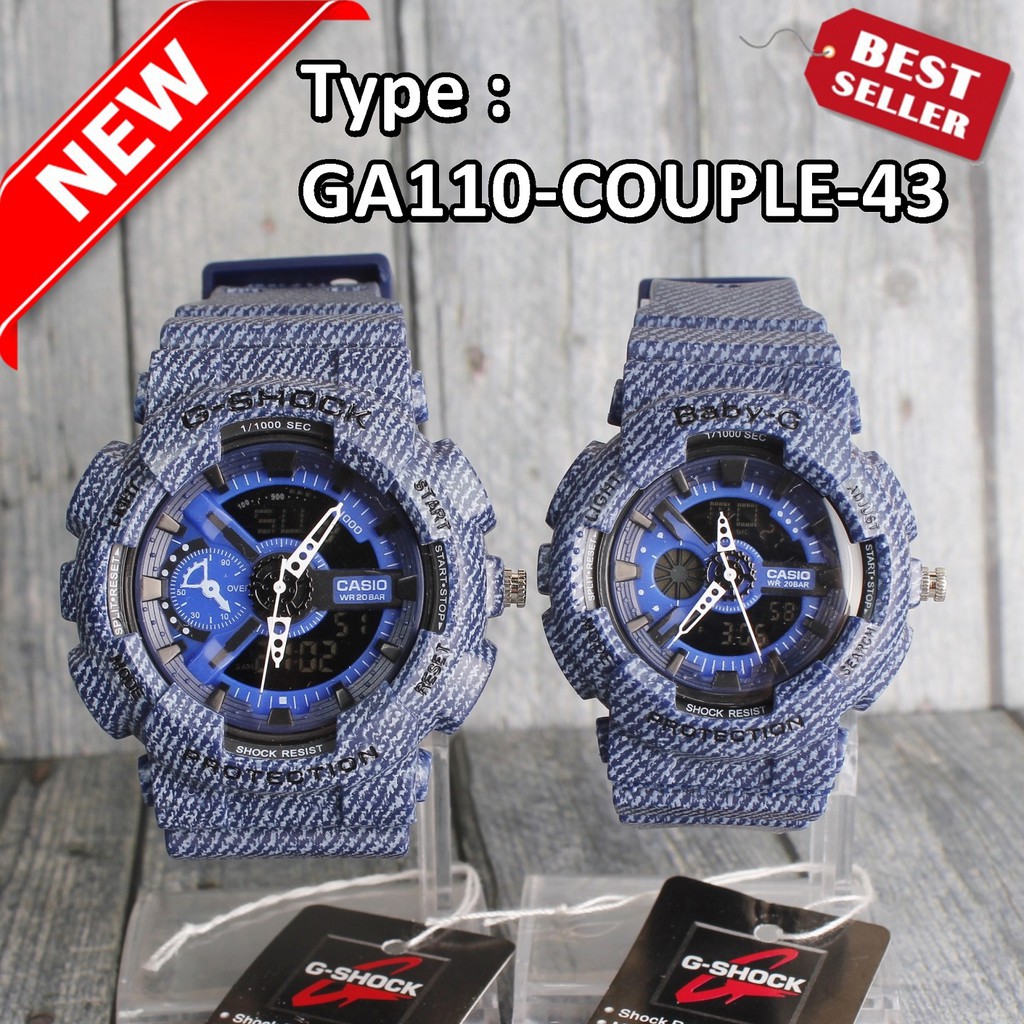 SALE MURAH    G Shock Couple Casio GA110 Jeans Denim Biru Blue Jam tangan Digital pria   wanita