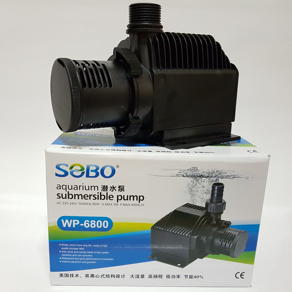 Pompa Mesin Air Celup Water Pump Amara SOBO WP 6800 WP6800 60 Watt 4000 LPH Kolam Ikan