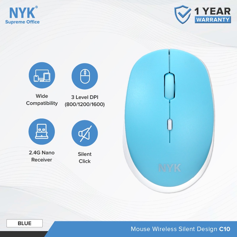 Mouse NYK Wirelles BLUE 2.4Ghz C10