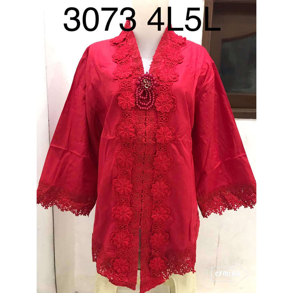 3038 Kebaya merah alexuez brukat bros /kebaya modern premium merah cabe