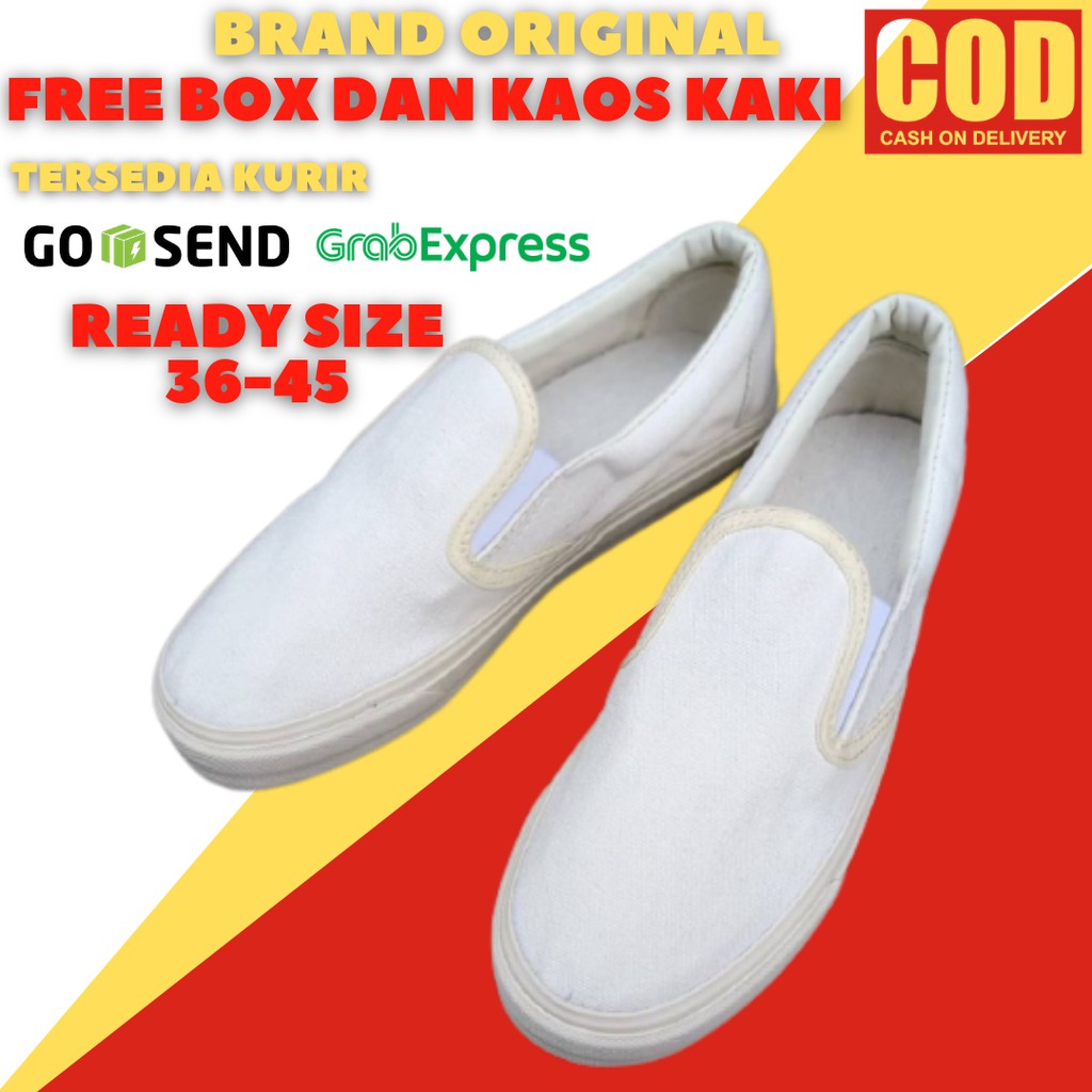 Sepatu Lokal Polos Slip On Pria Wanita Casual Original Keren Murah Terbaru 2021
