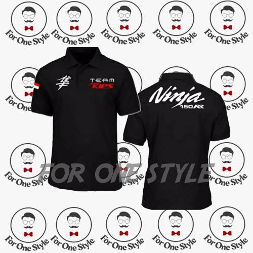 KAOS KERAH POLO SHIRT NINJA 150RR TEAM KIPS POLO SHIRT TULISAN JEPANG