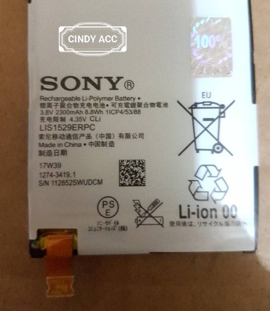 Baterai Battery Batre Original Sony Xperia Z1 Mini / Z1 COMPACT / Z2 COMPACT / Z2 Docomo LiS1529ERPC