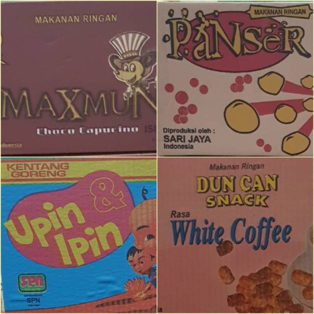 

Snack / Kerupuk / Chiki / Chiki Berhadiah / Chiki 500 / Maxnum / Panser / Duncan / Upin Ipin