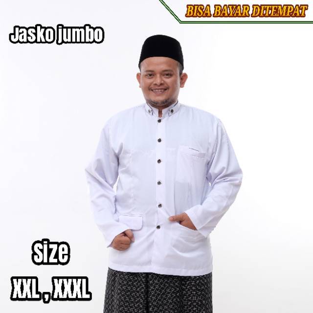 JASKO POLOS M L XL XXL XXXL  JUMBO HITAM DAN PUTIH / Jas Koko pria taqwa