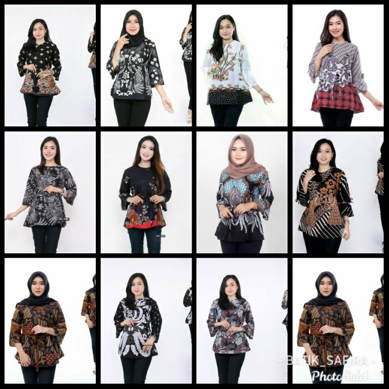 tey-17 Batik wanita ASJ SA HRB026 Kenongo Kemeja blus Tosca Pendek