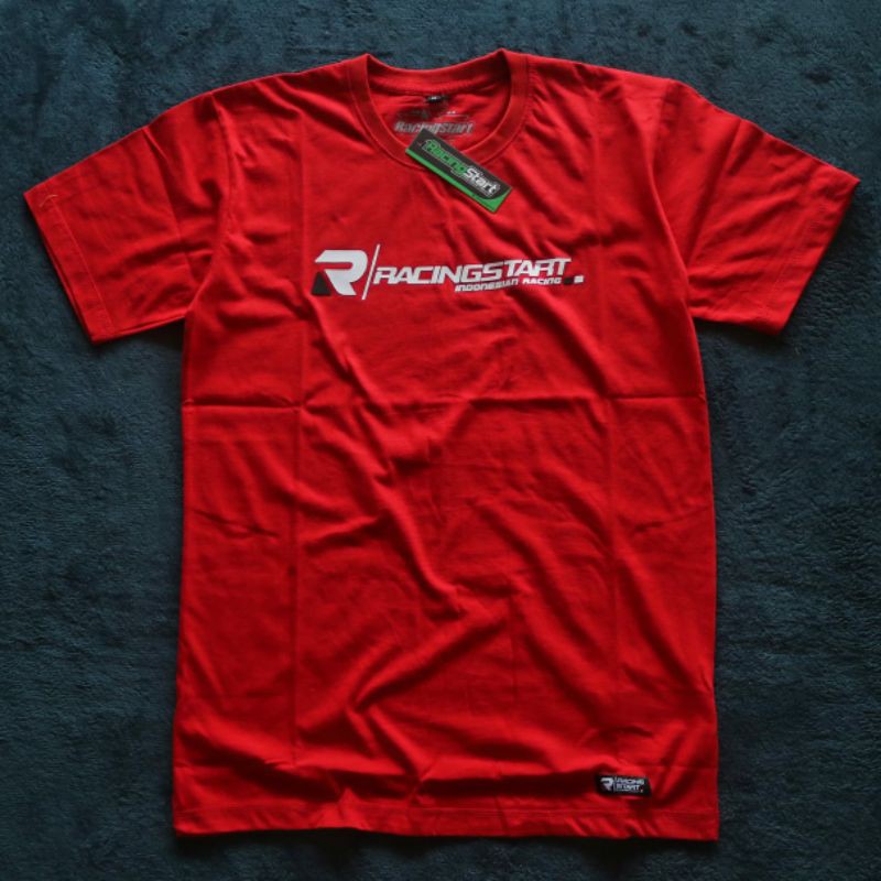 Kaos RACINGSTART Original Warna Merah Sablon HD TR.435