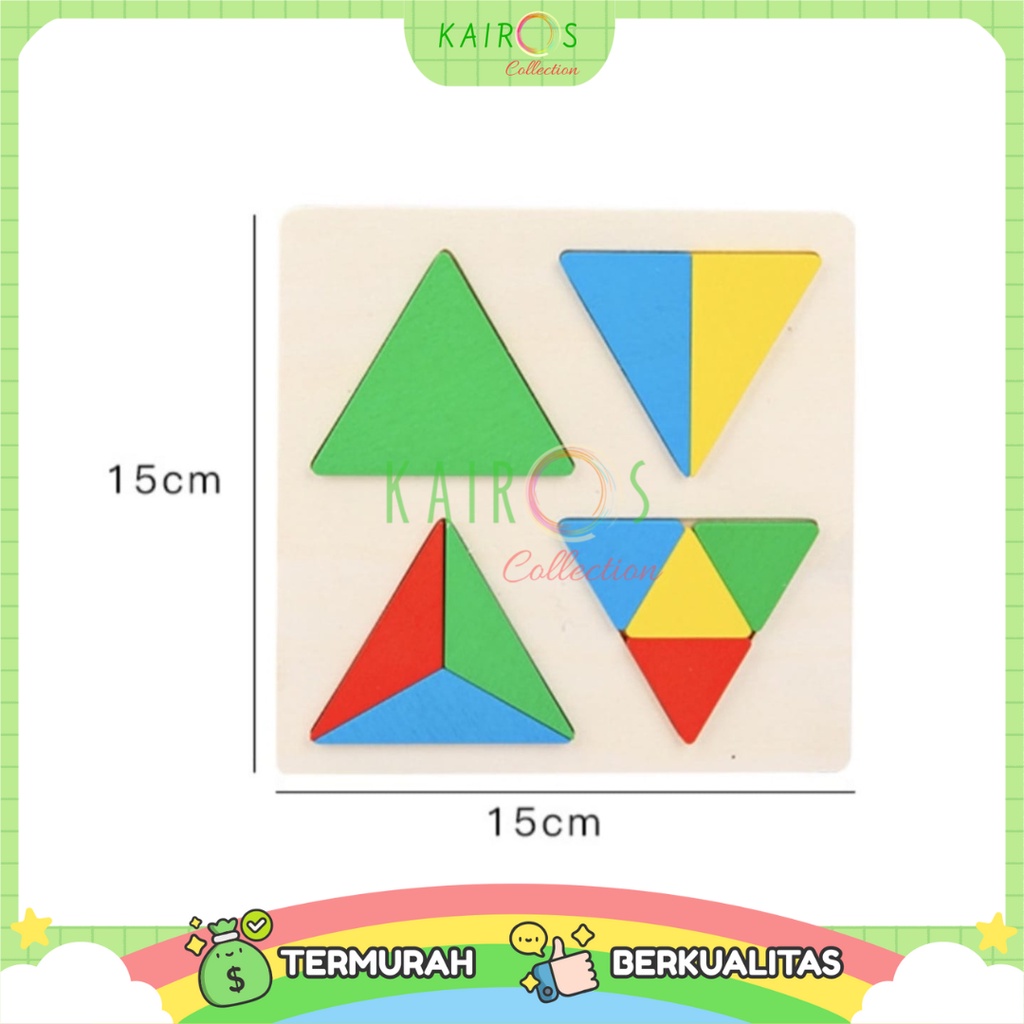 Puzzle Shapes Bentuk Geometri Board Puzzle Mainan Kayu Edukatif