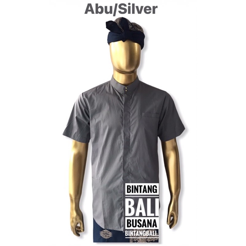 Semi Safari Bali Katun Lengan Pendek Pria Kerah Yoko Tutuk Mangku