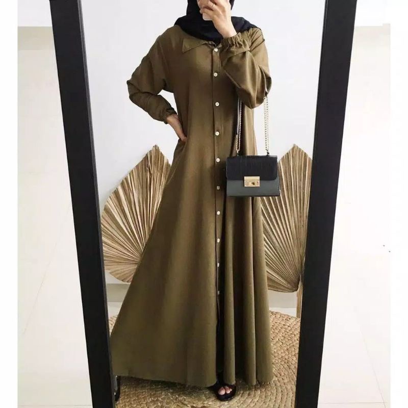 GROSIR GAMIS NIDIA FULL KANCING BUSUI BUMIL DRESS MOSCREPE PREMIUM ORI BAJU GAMIS TERBARU 2022 sabasollshop-3