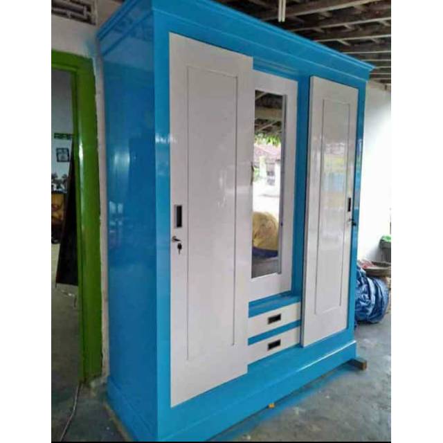Lemari pakaian 3 pintu lemari kayu jati termurah lemari kayu jati sleding lemari kayu jati pintu 3