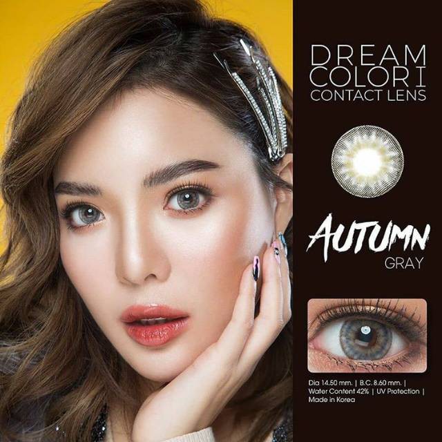 Softlens Autumn Dreamcolor1 DC1 Dreamcon Korea Gray Brown Normal Minus lensa kontak