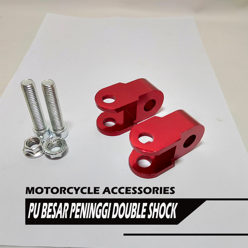 PU B Peninggi Shock plus baut Sambungan Double sok Belakang Pangkon Anting  shockbreaker Motor Bebek motor