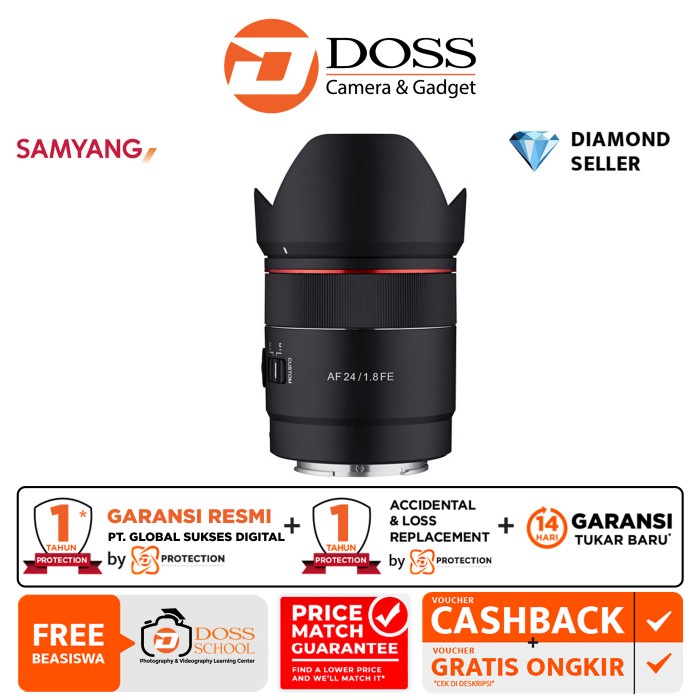 Samyang AF 24mm F1.8 Compact Lens for Sony FE / Samyang AF 24mm