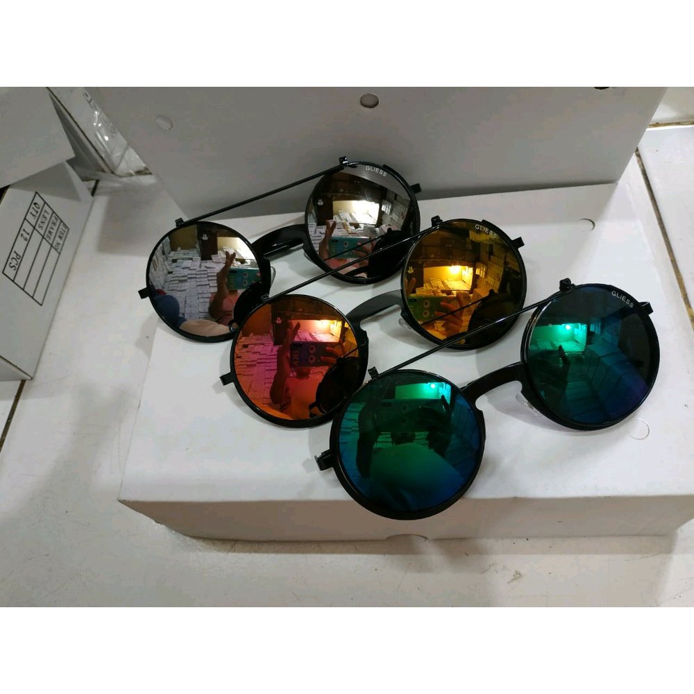 DISKON kacamata gaya boboho jhon lennon clip on lensa warna murah pria wanita