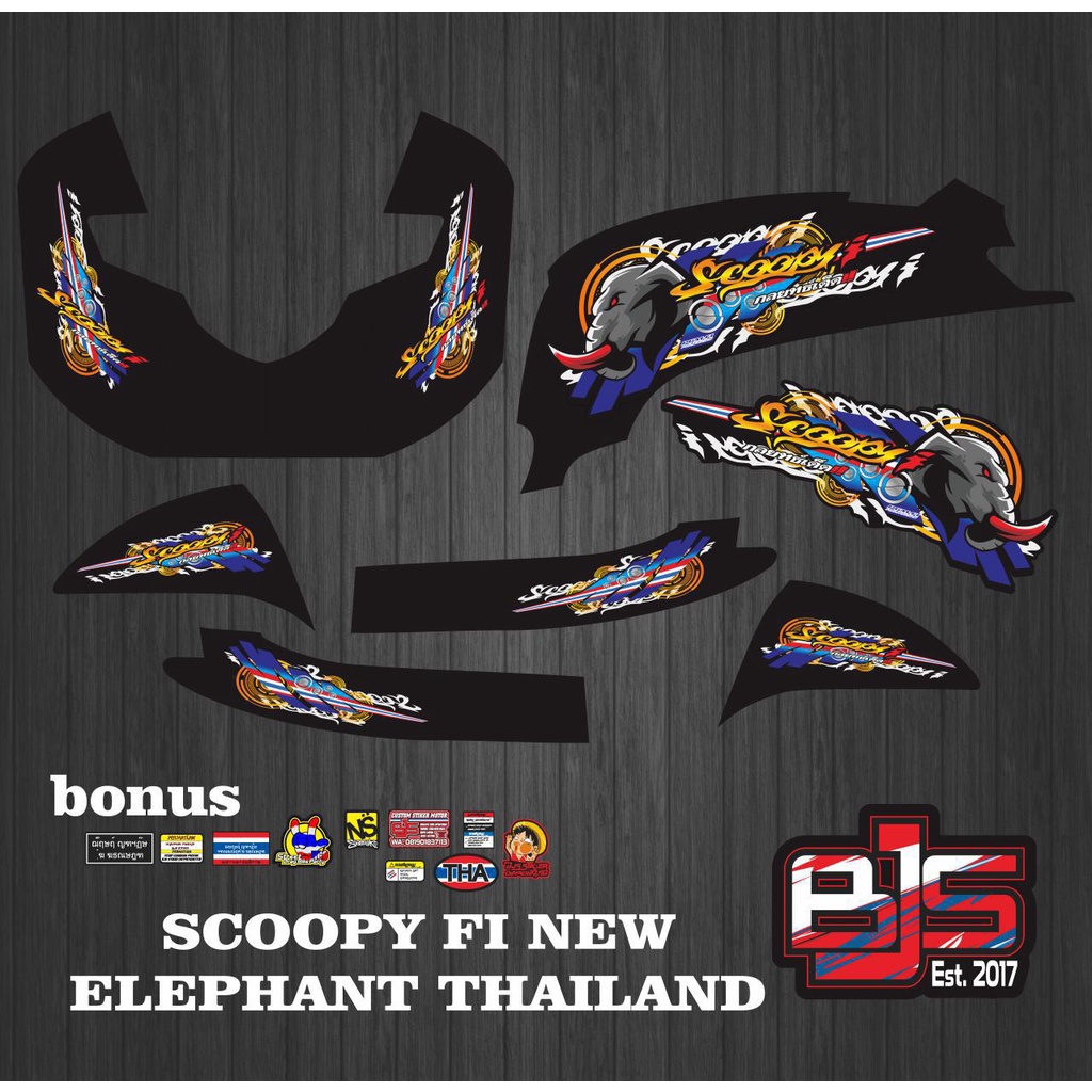 Striping scoopy fi new 2017-2020 - Stiker Decal scoopy FI new elephant thailand
