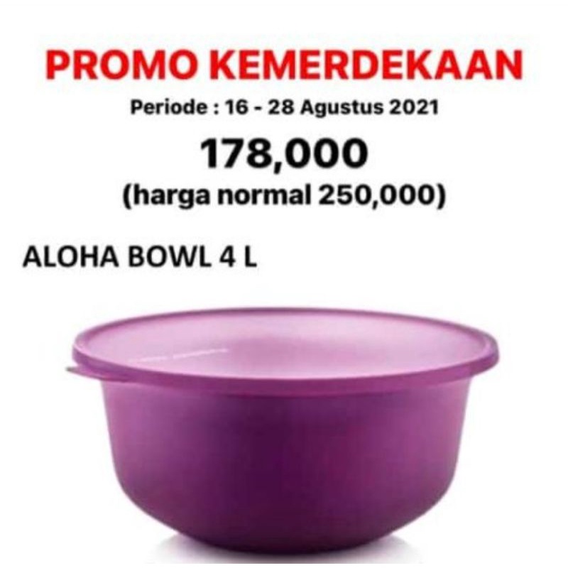 Baskom besar tupperware aloha bowl 4ltr