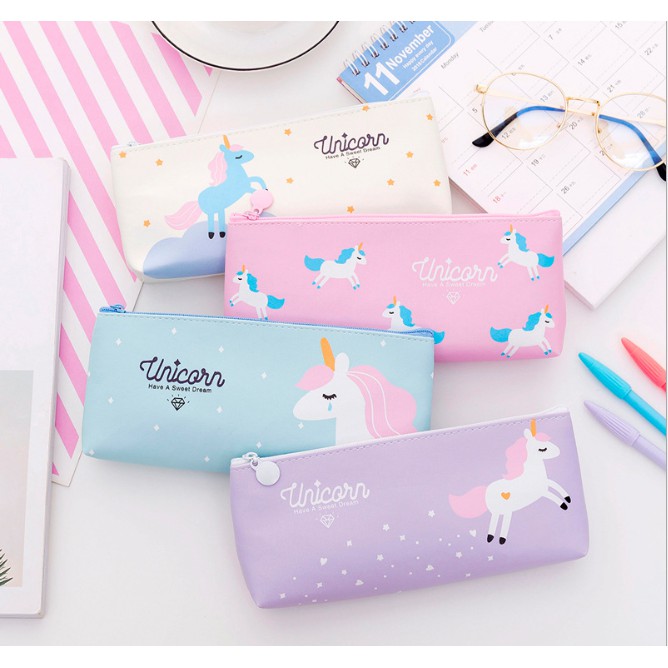 Tempat Pensil Karakter UNICORN Lucu Warna Pastel / Pencil Case Unicorn / Tempat Alat Tulis Unicorn