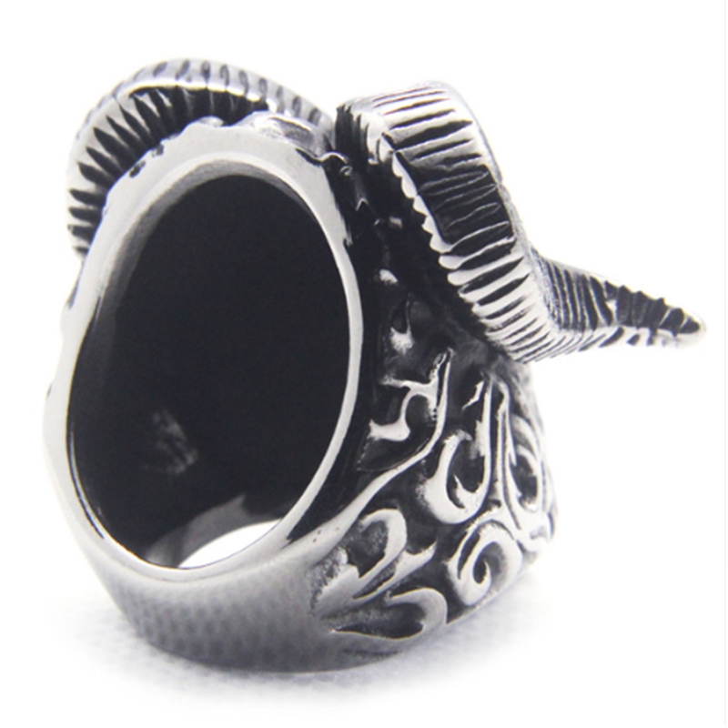 SEUSUK  Cincin Bentuk Kepala Tengkorak Bahan Stainless Steel 316L Warna Silver untuk Pria / Wanita