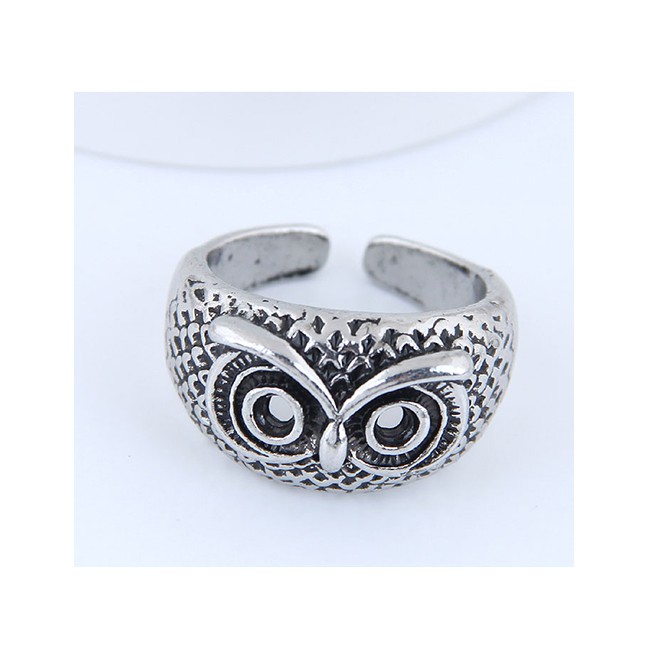 LRC Cincin Fashion Silver Owl Opening Ring A57306