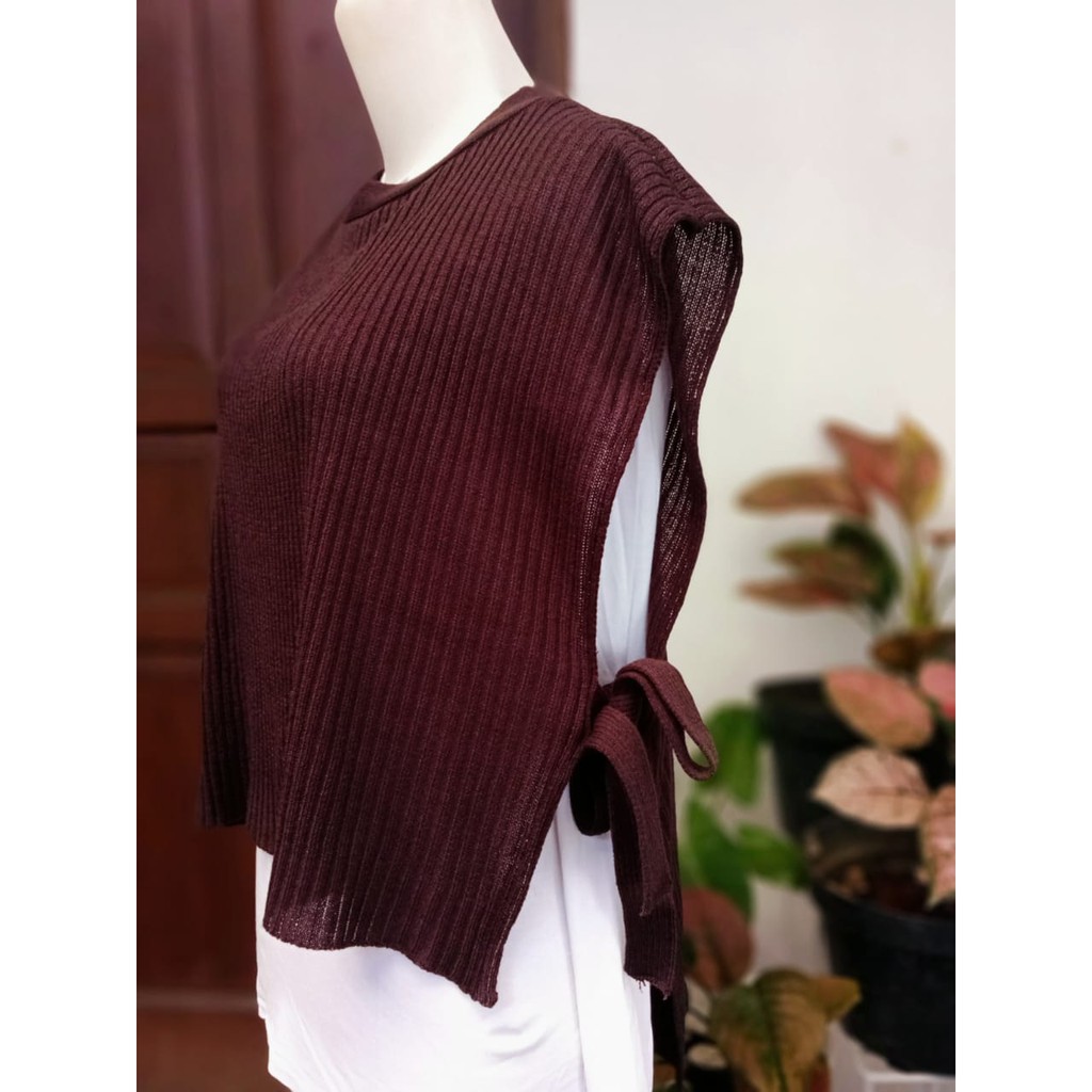 [BISA COD] VEST ROMPI RAJUT TALI SAMPING / outerwear knited