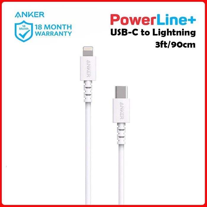 Anker PowerLine Select USB-C Cable with Lightning 3ft white A8612H21 type c lightning type c iphone