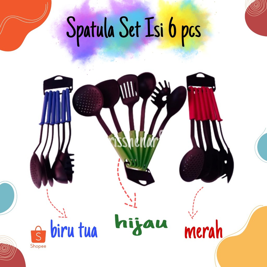spatula atau susuk masak isi 6 set bahan nylon kualitas top9