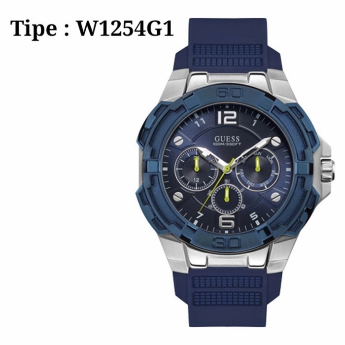 Jam Tangan Pria Merk Guess Original Tipe W1254G1 Baterai