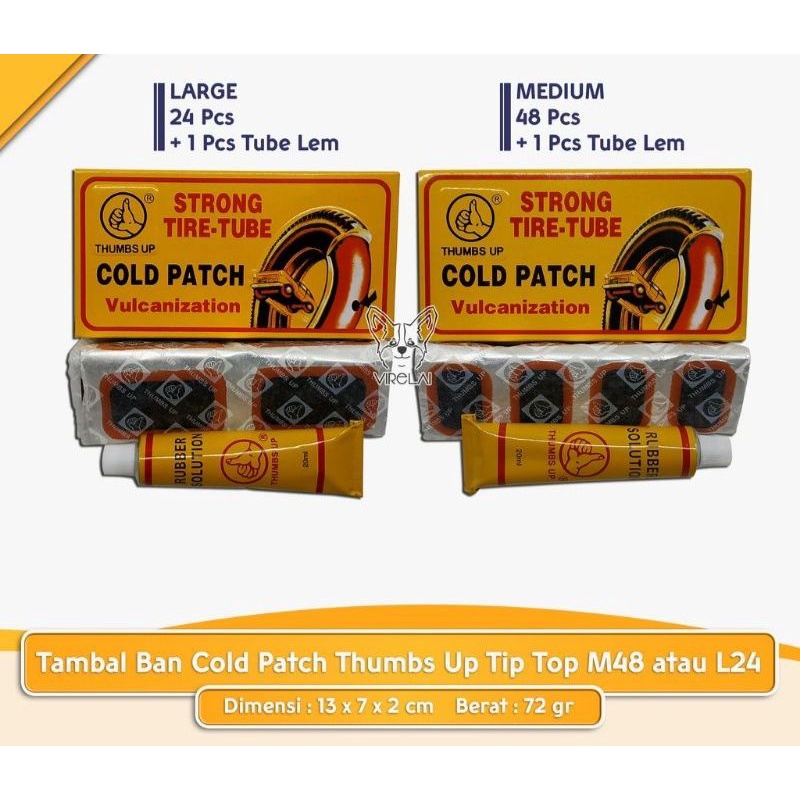 Tambal Ban Cold Patch Thumbs Up Tip Top Medium M48 PCS Large L24 PCS