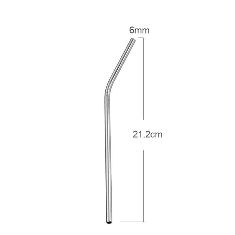 Stainless Steel Straw Sedotan Stainless Steel Lurus / Bengkok / Sikat Sedotan Lurus Sedotan Bengkok Stainless Anti Karat Bisa Dipakai Berulang Kali Perlengkapan makan dan Minum