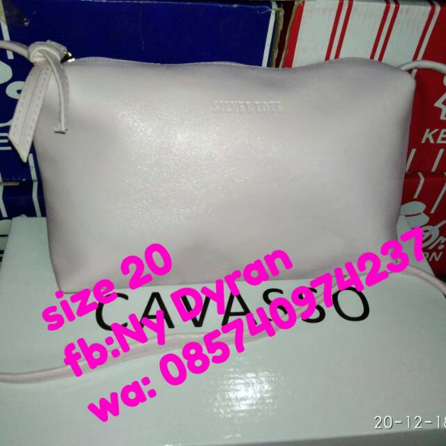 Tas slempang silver tote vag