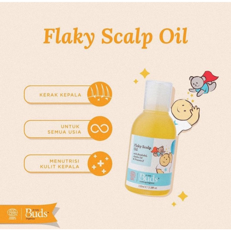 Buds Organics Flaky Scalp Oil - Minyak Kerak Kulit Kepala Bayi &amp; Anak