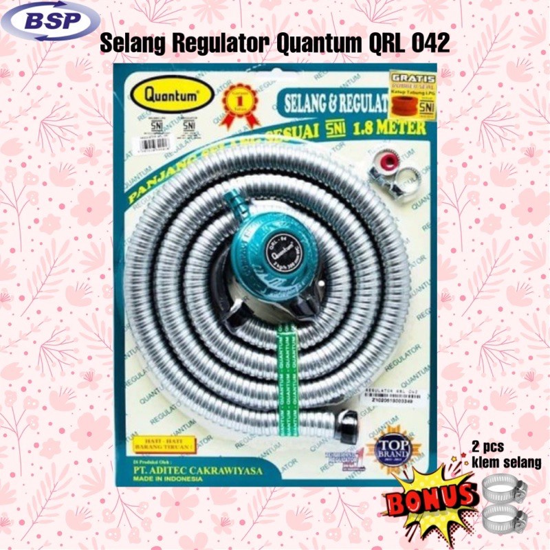 Paket Selang Regulator Gas Quantum QRL-042 Auto Tanpa Meter