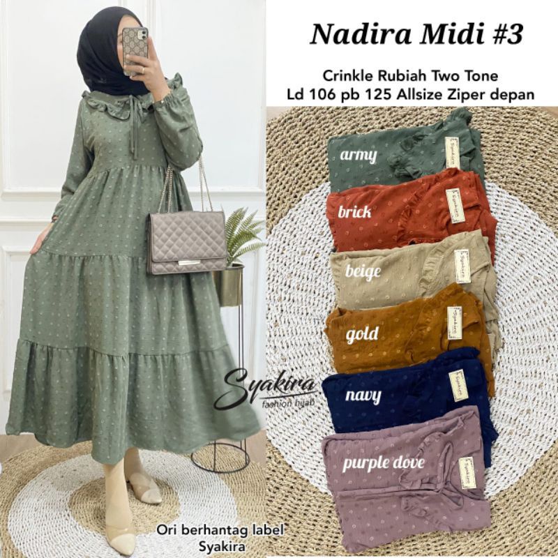 NADIRA MIDI DRESS #3 RUBI TWO TONE