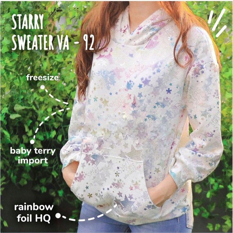 Sweater wanita terbaru sweater putih rainbow atasan wanita baju