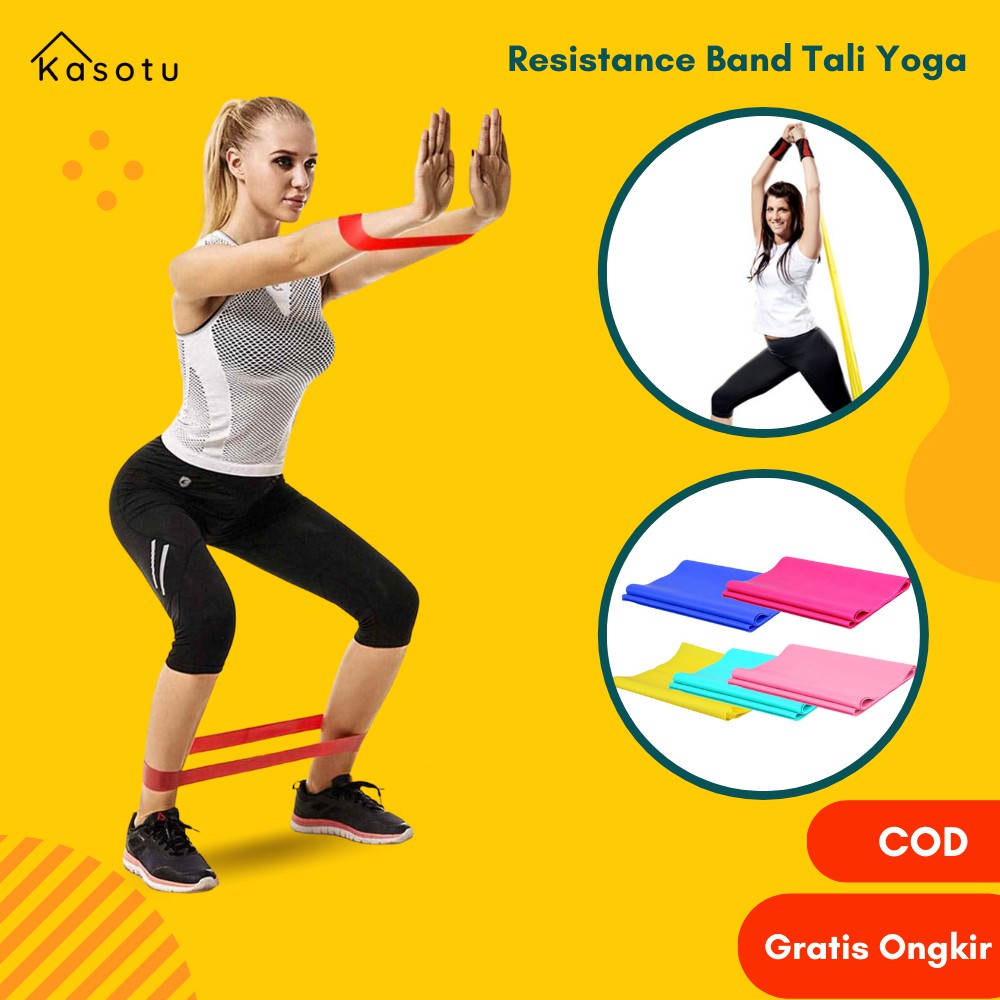 Resistance Rubber Band Tali Karet Stretching Yoga Workout Olahraga Fitness Elastis Panjang