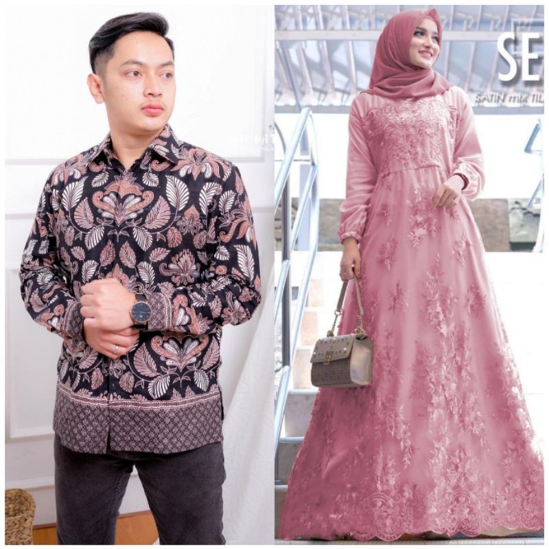 Maura Couple - Sania Ruffle Batik Couple Ori Ndoro Jowi Garansi Termurah Shopee - BATIK COUPLE GAMIS BRUKAT