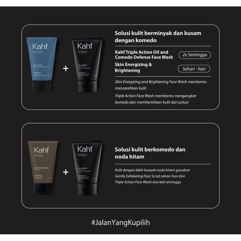 Kahf Face Wash Gentle Exfoliating Face Scrub 100 ml / Sabun Pria / Perawatan Wajah / Pembersih Wajah / KAHF GENTLE EXFOLIATING FACE SCRUB - EKSFOLIASI WAJAH MERATAKAN TEKSTUR KULIT / KAHF Facial Wash 100ml / Skin Energizing and Brightening / Oil and Acne