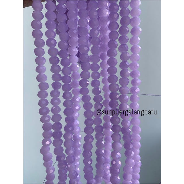 Crystal Ceko 8mm PURPLE DOFF ungu dopp manik bakpao rondele cantik