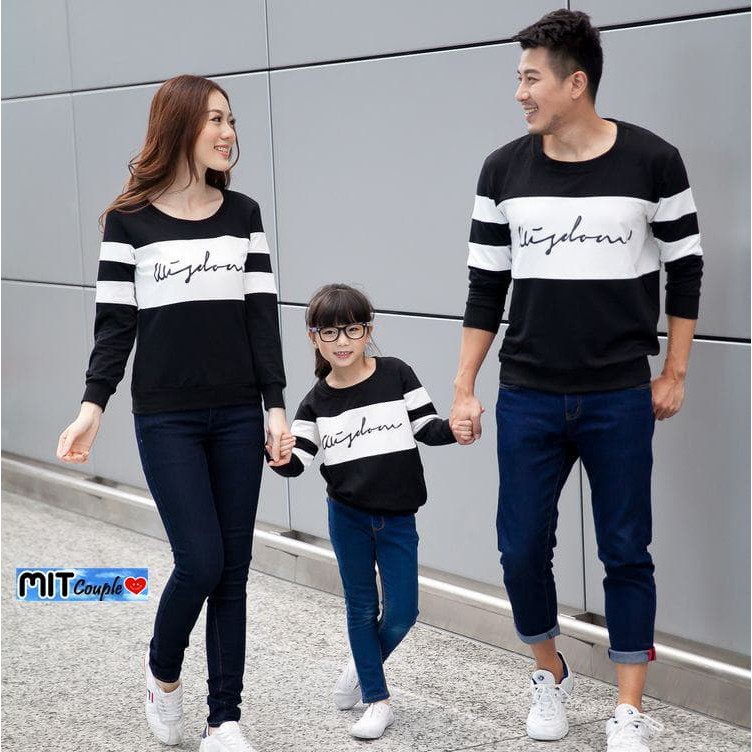 Baju Family Couple  Kaos  Pasangan Keluarga  Lengan  Panjang  