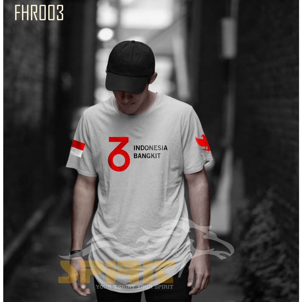 T-Shirt INDONESIA BANGKIT Kaos 17 Agustus HUT INDONESIA 76 Tahun