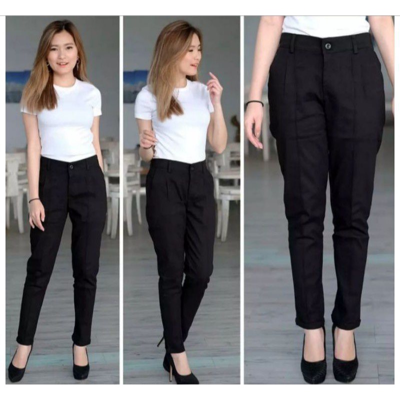 BAGGY PANTS PREMIUM AMERICAN DRILL CELANA PANJANG WANITA M,L,XL,XXL.